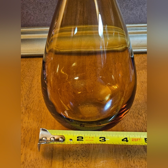 Amber Glass Vase Made In Poland